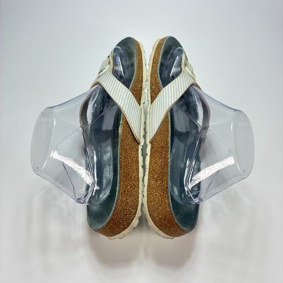 Birki's by Birkenstock Blue White Striped Thong Flip Flop Sandals Women's Size 8 - Picture 5 of 10